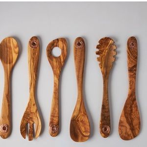Ruffoni Italian, handmade, olive wood, spoons, brand new with box and packaging